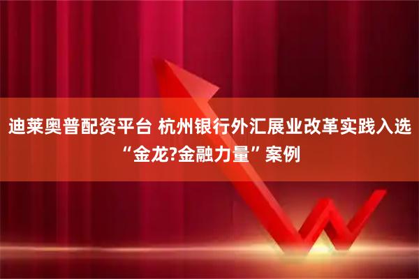 迪莱奥普配资平台 杭州银行外汇展业改革实践入选“金龙?金融力量”案例