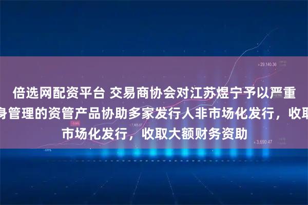 倍选网配资平台 交易商协会对江苏煜宁予以严重警告：通过自身管理的资管产品协助多家发行人非市场化发行，收取大额财务资助